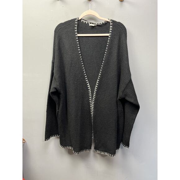 Cato Sweater Cardigan Womens Plus Size 1X Thick Stitch Black Open Front‎ Office - Picture 1 of 6